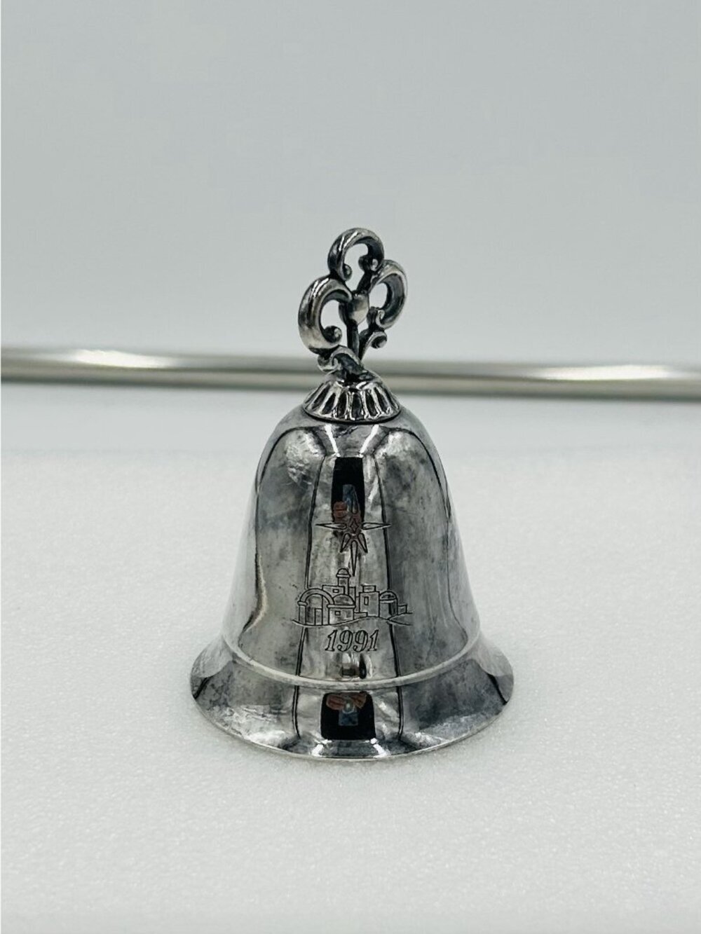 Vintage 1991 Kirk Stieff Silverplate Christmas Musical Bell Ornament First Noel